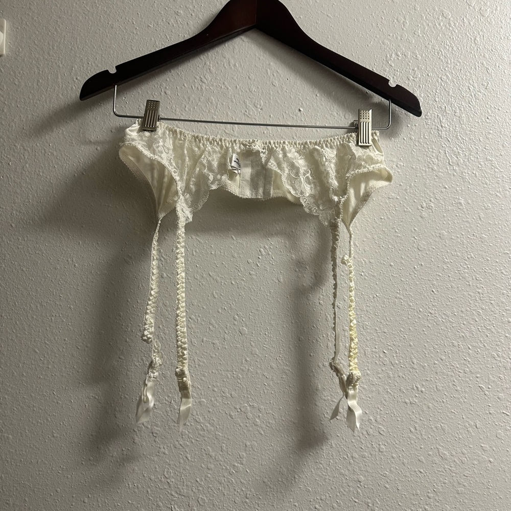 Dior Ivory Lace Garter Belt